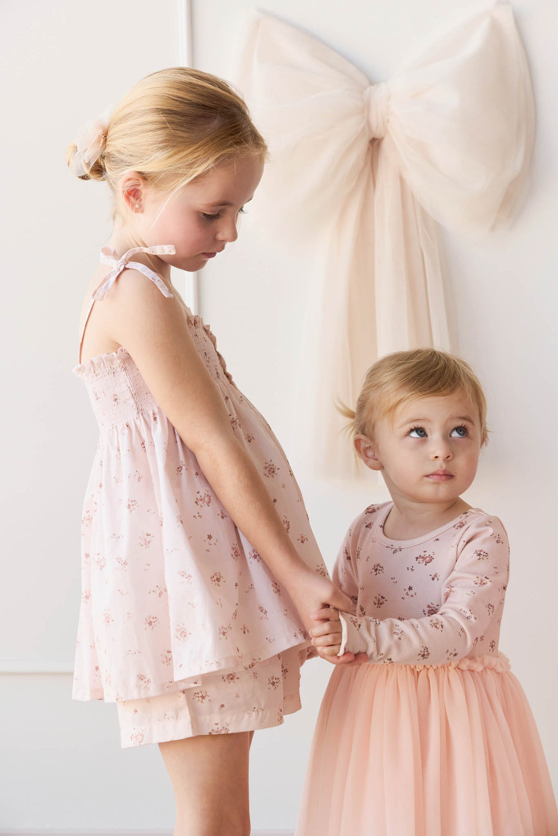 Organic Cotton Emelia Short - Petite Fleur Soft Peony Childrens Short from Jamie Kay Australia