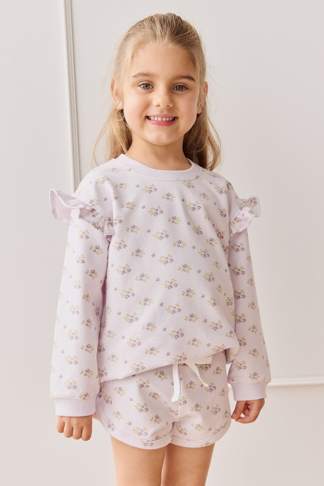 Organic Cotton Ivy Shortie - Rose Floral Pink Childrens Short from Jamie Kay Australia