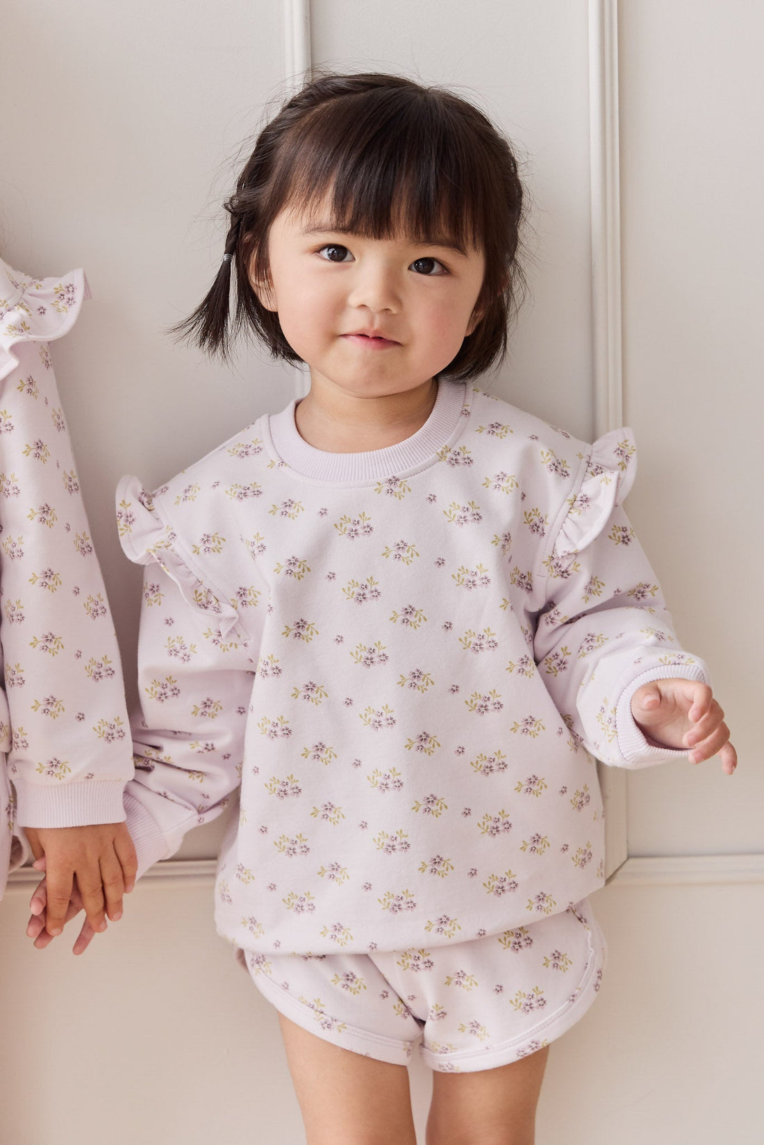 Organic Cotton Ivy Shortie - Rose Floral Pink Childrens Short from Jamie Kay Australia