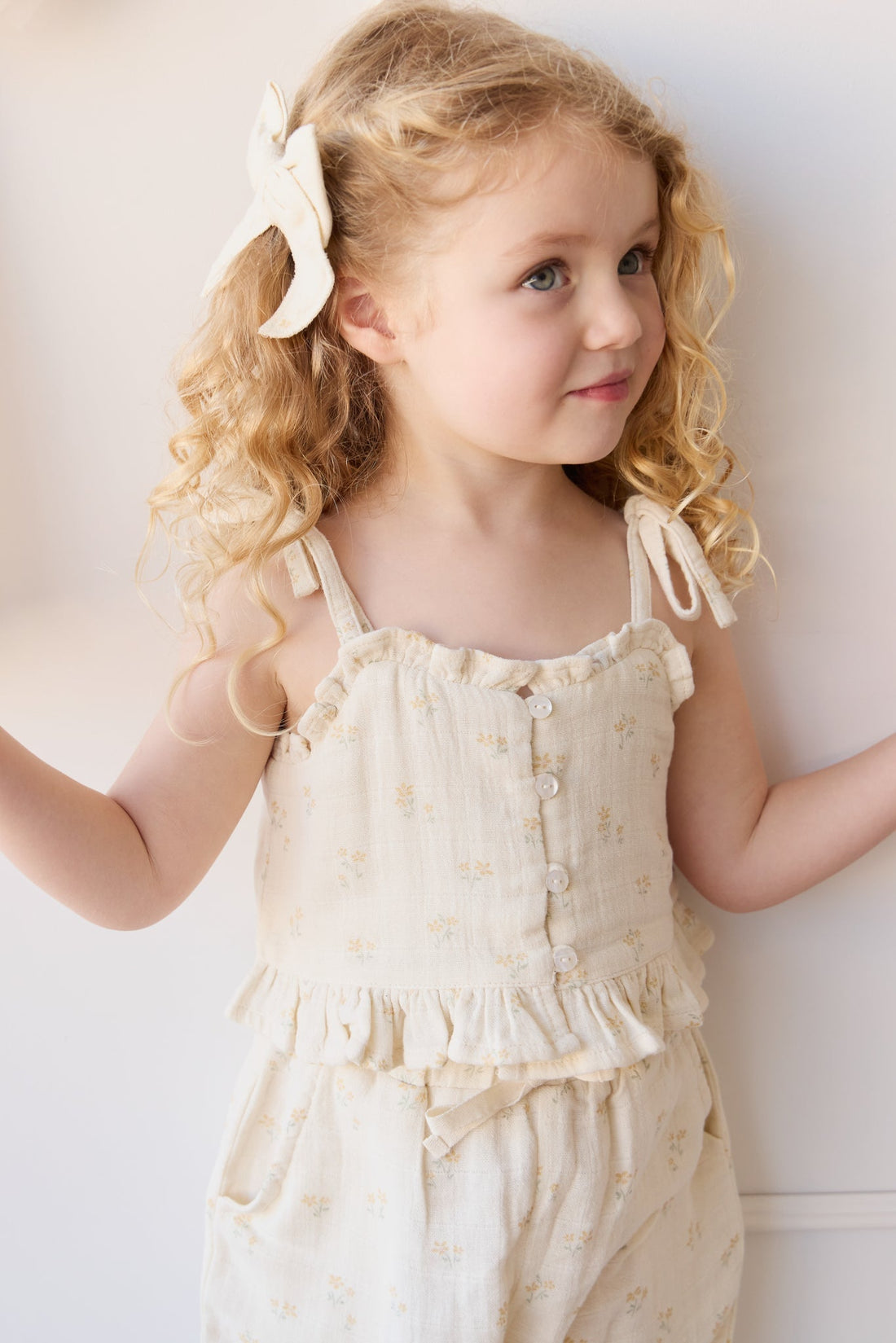 Organic Cotton Muslin Mirabel Top - Pauline Chamomile Childrens top from Jamie Kay Australia