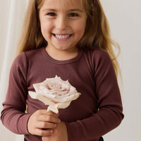 Organic Cotton Modal Marina Long Sleeve Top - Burnt Cinnamon Childrens Top from Jamie Kay Australia