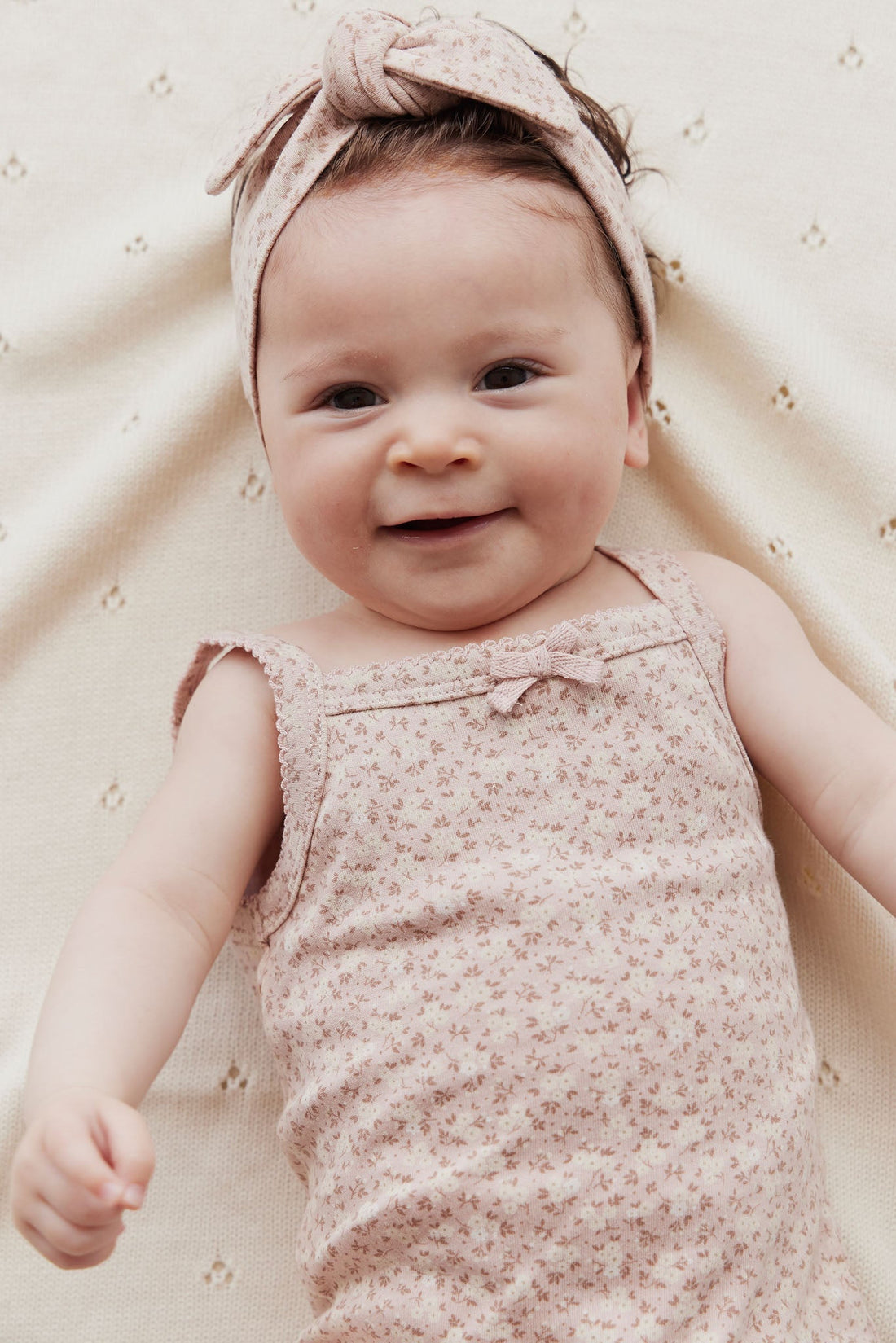 Organic Cotton Headband - Rosalie Field Rose Dust Childrens Headband from Jamie Kay Australia