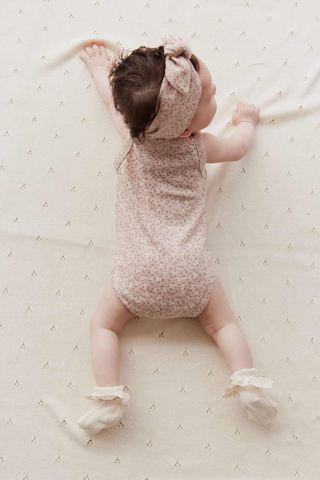 Organic Cotton Headband - Rosalie Field Rose Dust Childrens Headband from Jamie Kay Australia