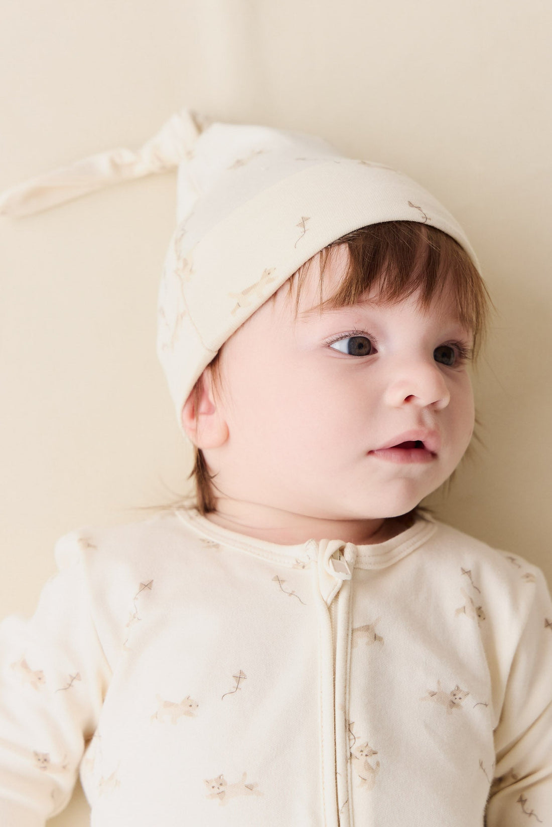 Organic Cotton Knot Beanie - Kitten and His Kites Childrens Beanie from Jamie Kay Australia