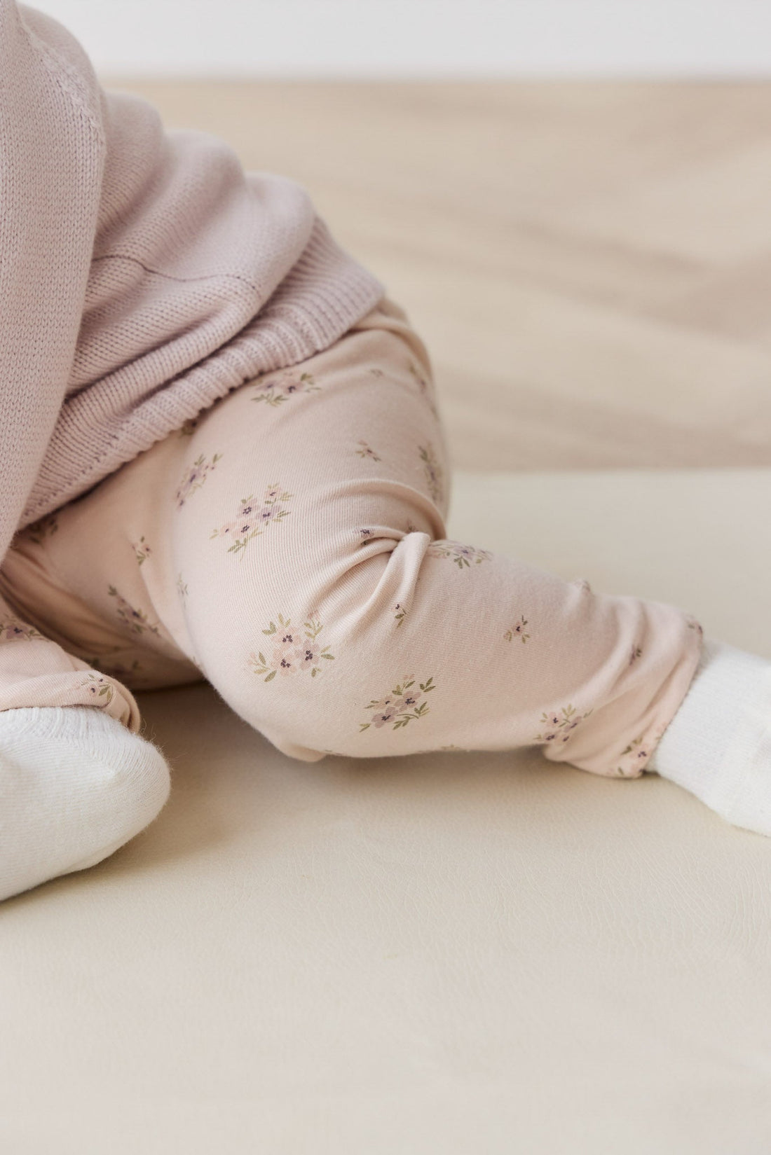 Organic Cotton Everyday Legging - Goldie Bouquet Pink Tint Childrens Legging from Jamie Kay Australia