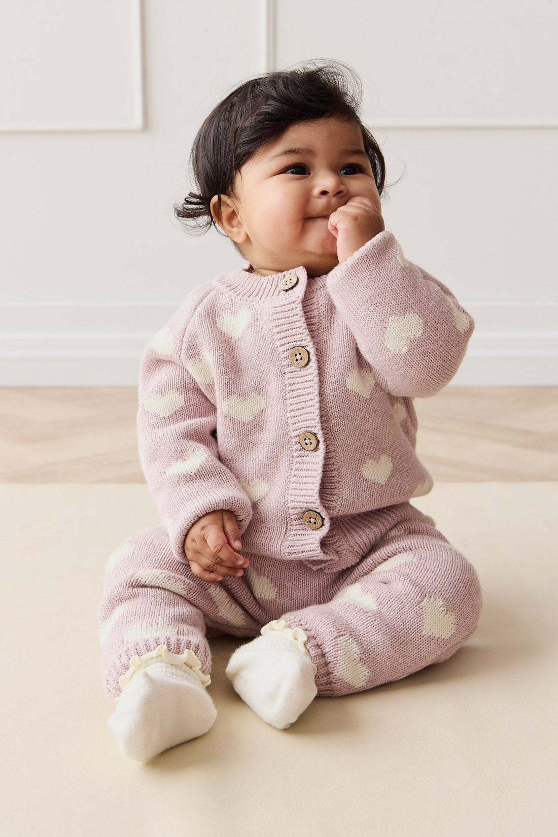 Camille Pant - Heart Jacquard Ballerina Marle Childrens Pant from Jamie Kay Australia