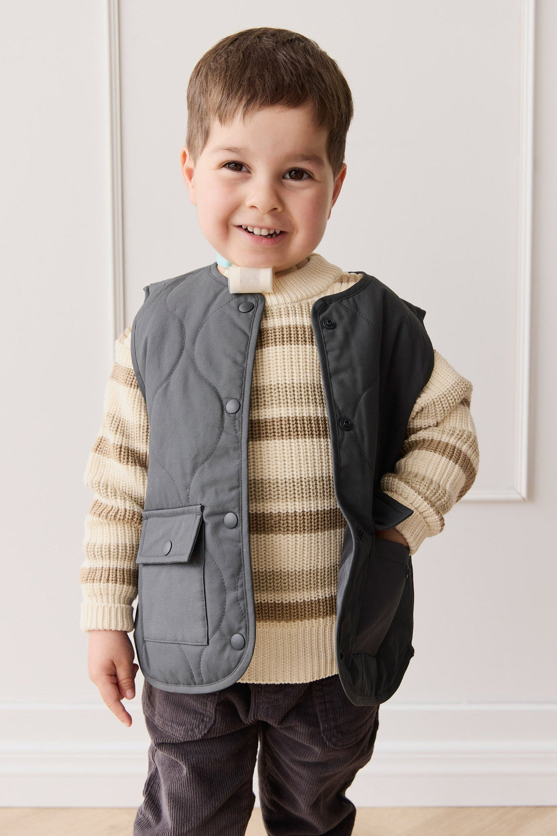 Leon Knit Jumper - Jacapo Stripe Childrens Jumper from Jamie Kay Australia
