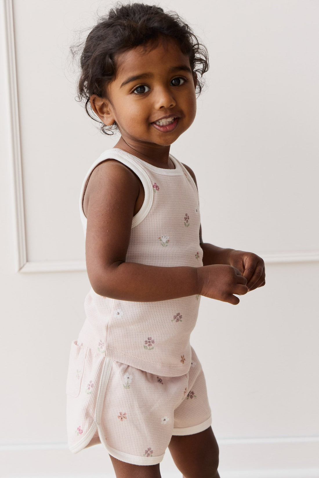 Waffle Molly Singlet - Carissa Mauve Large Childrens Top from Jamie Kay Australia