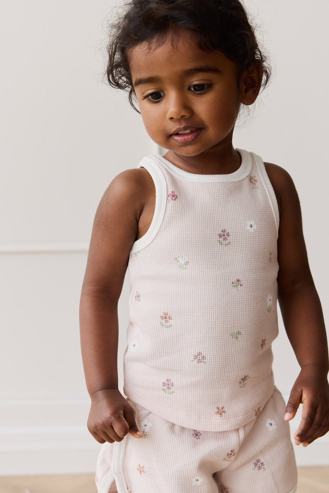 Waffle Molly Singlet - Carissa Mauve Large Childrens Top from Jamie Kay Australia