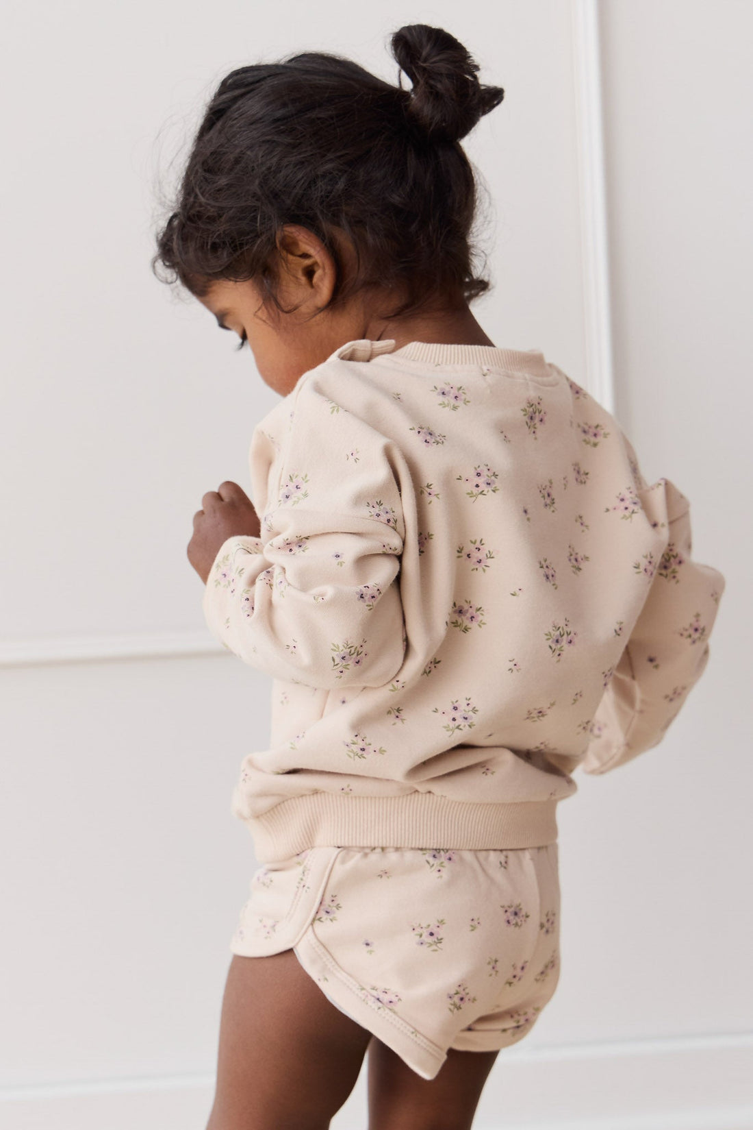 Organic Cotton Ivy Shortie - Goldie Bouquet Pink Tint Childrens Short from Jamie Kay Australia