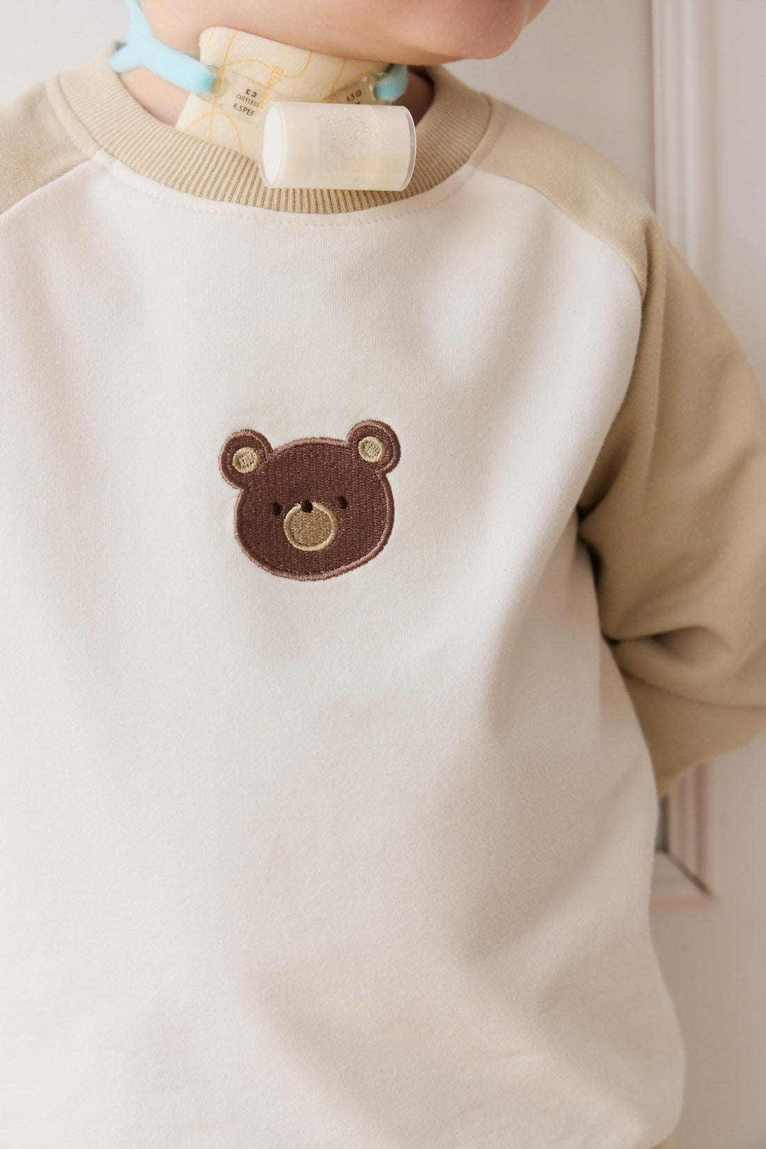 Organic Cotton Tao Sweatshirt - Biscuit/Cloud Bobbie Bear Childrens Top from Jamie Kay Australia