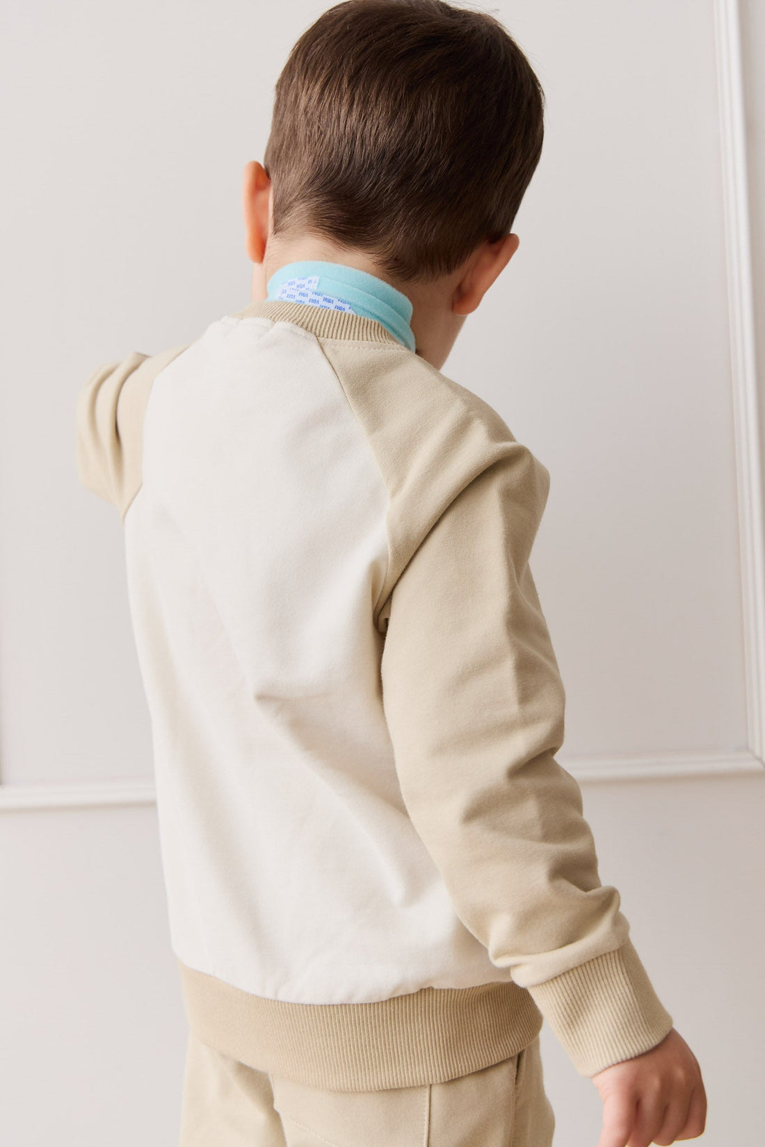 Organic Cotton Tao Sweatshirt - Biscuit/Cloud Bobbie Bear Childrens Top from Jamie Kay Australia