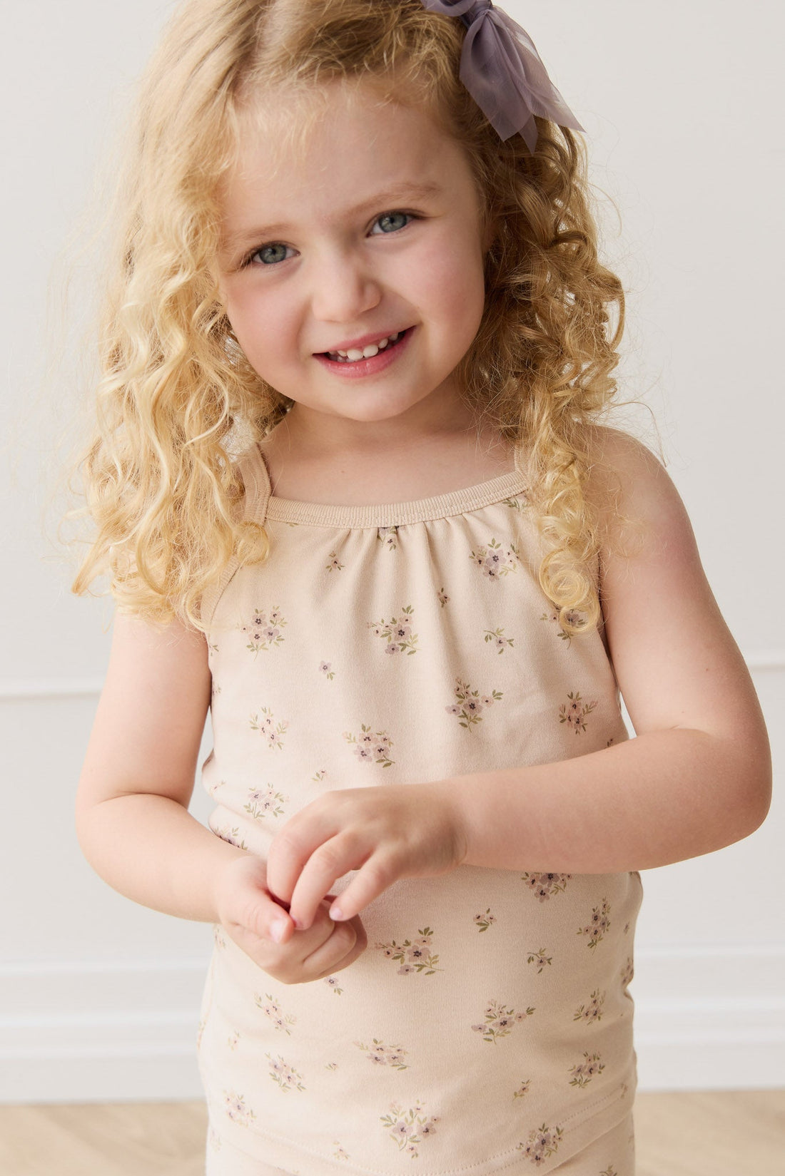 Organic Cotton Casey Top - Goldie Bouquet Pink Tint Childrens Top from Jamie Kay Australia