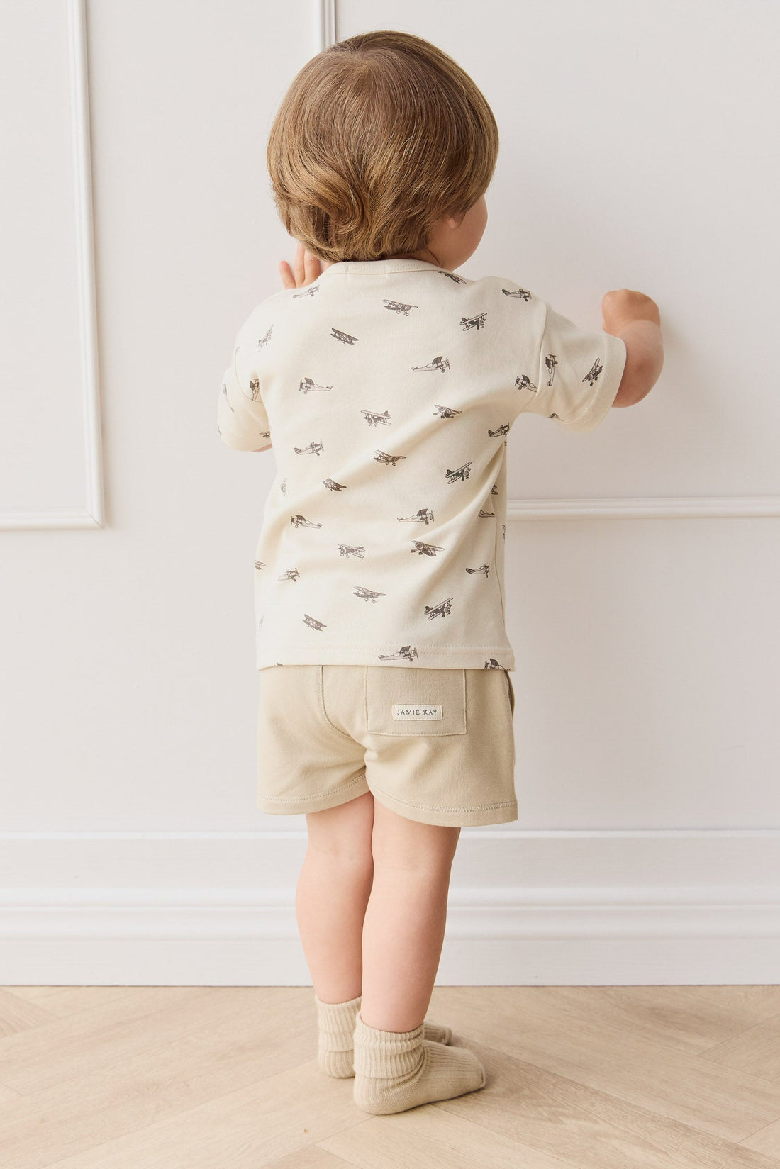 Pima Cotton Hunter Tee - Avion Oat Childrens Top from Jamie Kay Australia