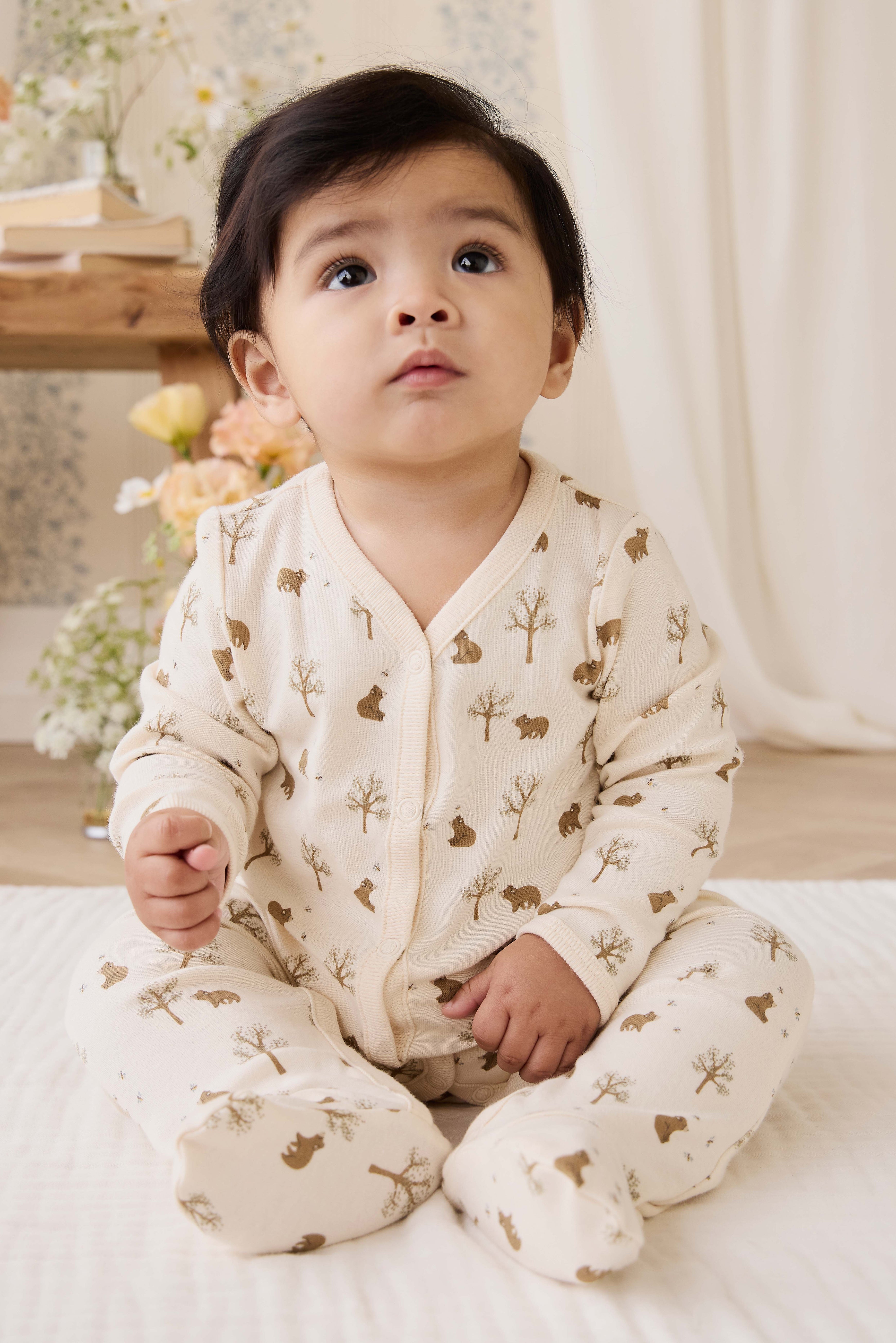 ワンピース Bibi Panelled Pinafore - Honey 7-9y Organic Cotton Murphy Onepiece - Honey Bear Cloud – Jamie Kay AU