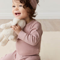 Organic Cotton Modal Lilian Headband - Mauve Shadow Childrens Headband from Jamie Kay Australia