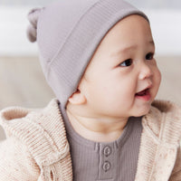 Organic Cotton Modal Marley Beanie - Cobblestone Childrens Hat from Jamie Kay Australia