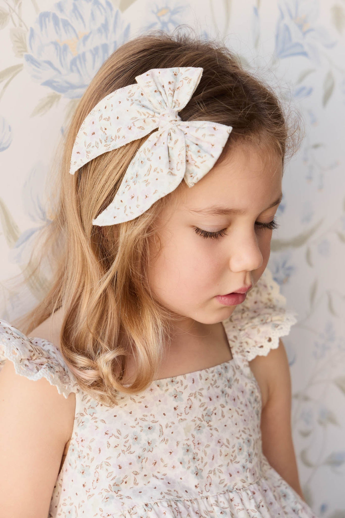 Organic Cotton Voile Bow - Fifi Violet Childrens Bow from Jamie Kay Australia