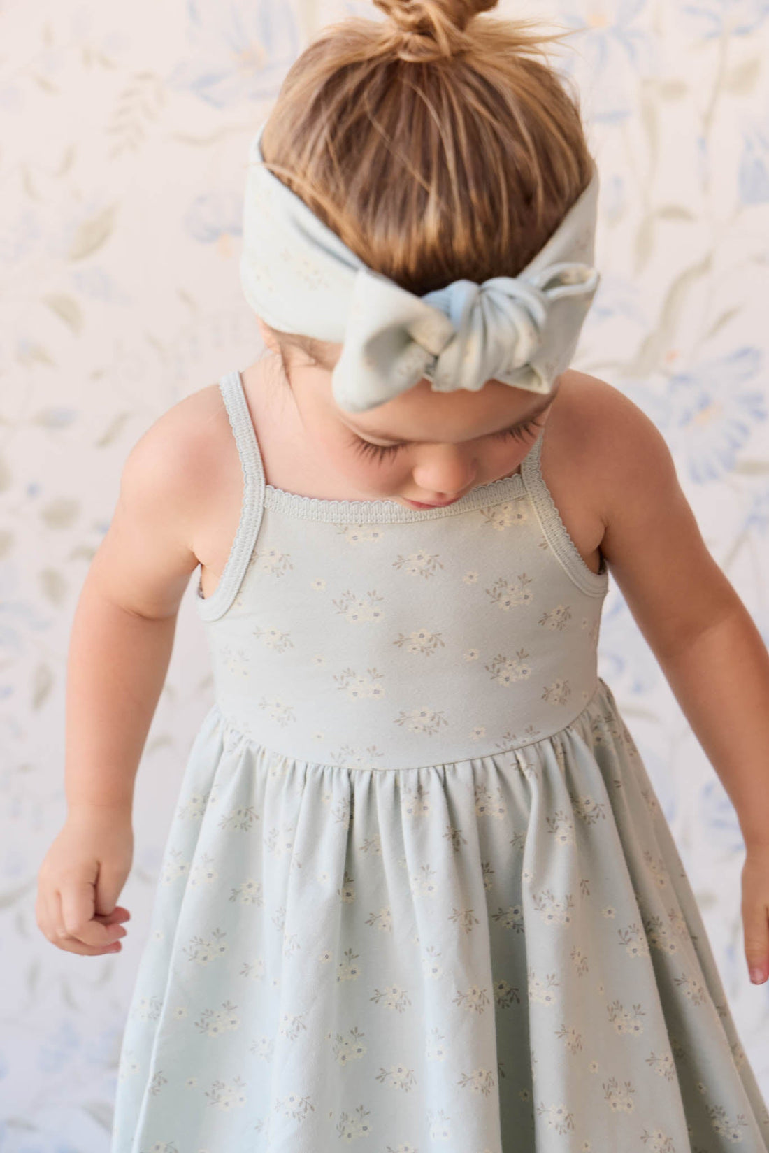 Organic Cotton Samantha Dress - Rose Floral Smoke Childrens Dress from Jamie Kay Australia