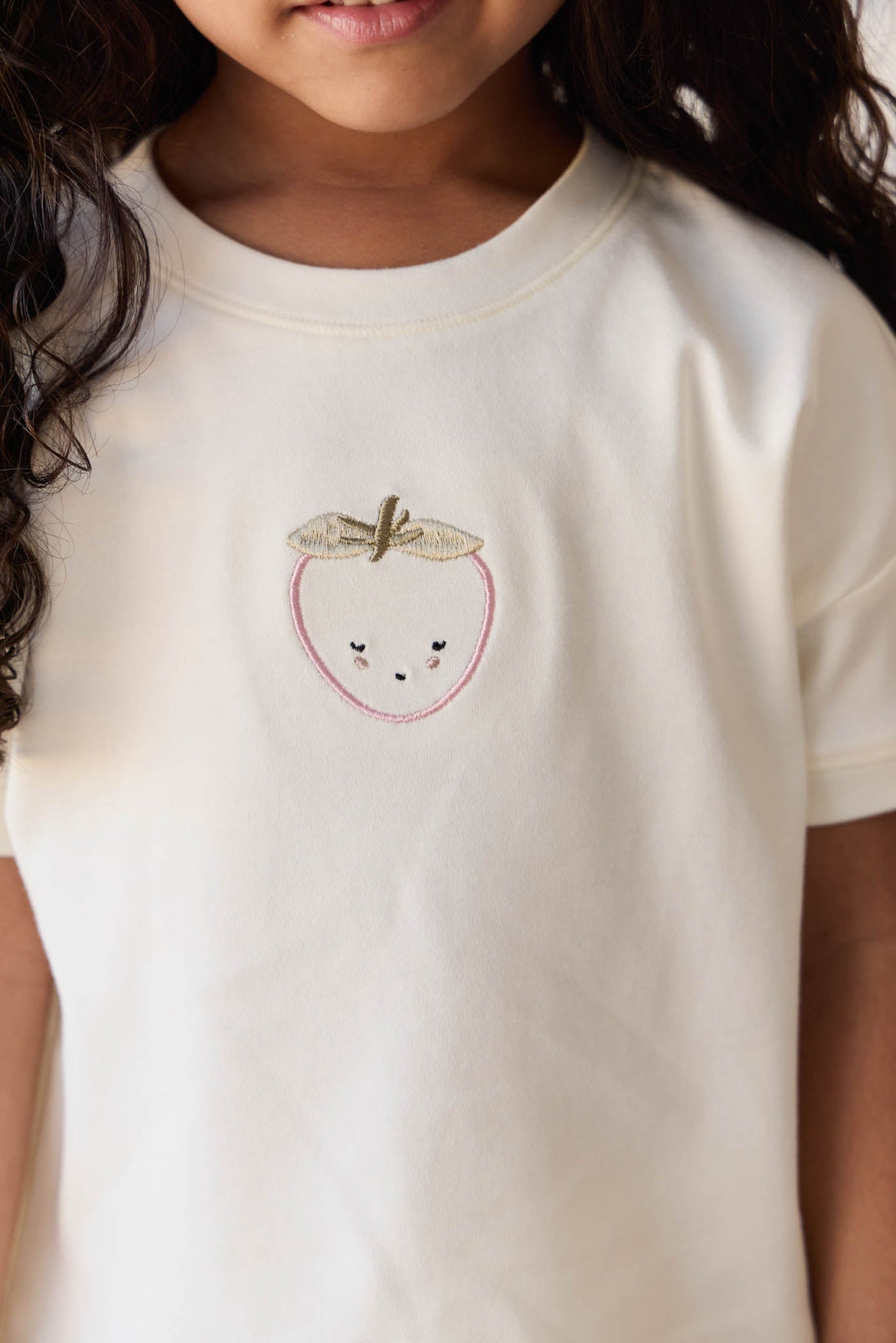 Pima Cotton Mimi Top - Parchment Blushing Berry Childrens Top from Jamie Kay Australia