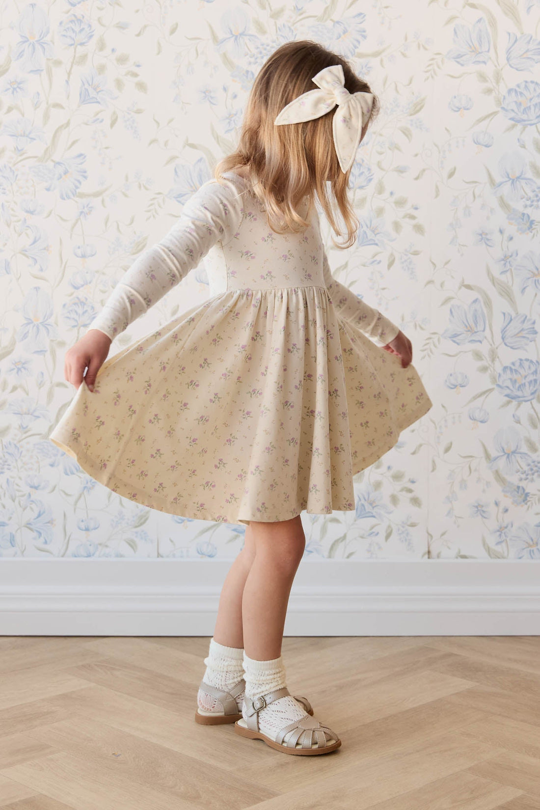 Organic Cotton Bow - Thelma Orchid Childrens Hair Bow from Jamie Kay Australia