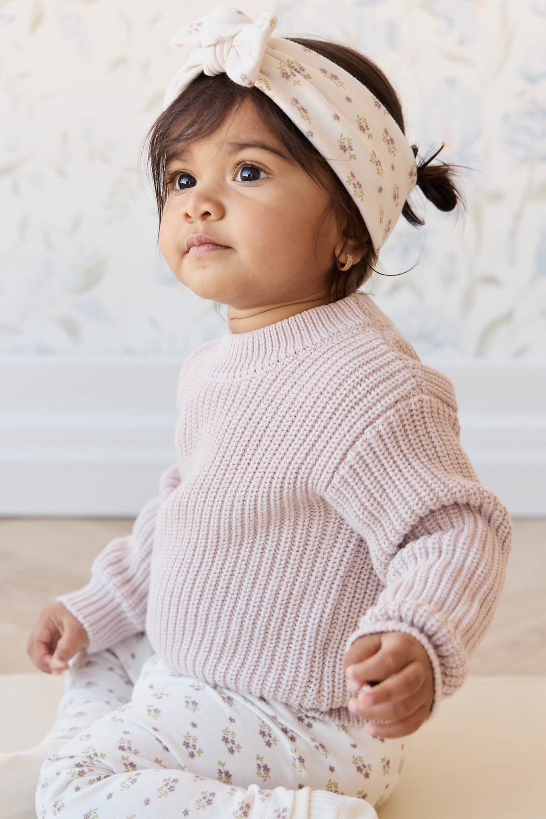 Organic Cotton Everyday Legging - Rose Floral Pink Childrens Legging from Jamie Kay Australia