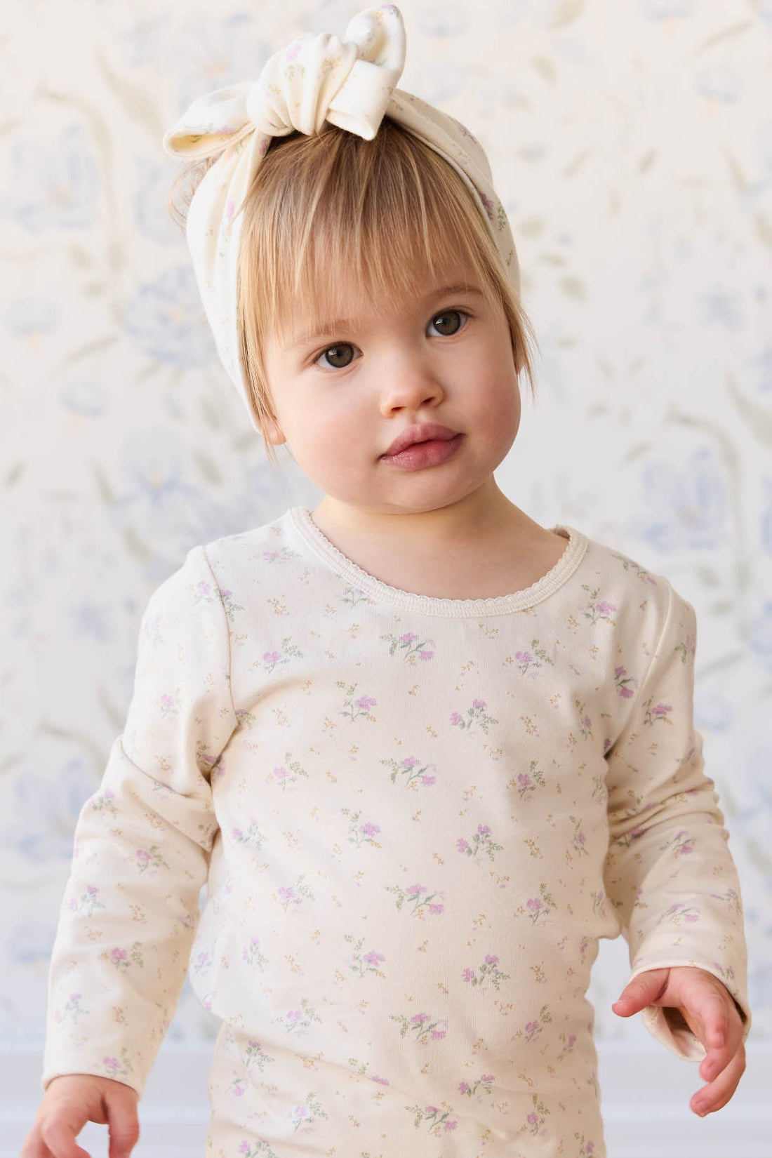 Organic Cotton Long Sleeve Top - Thelma Orchid Childrens Top from Jamie Kay Australia