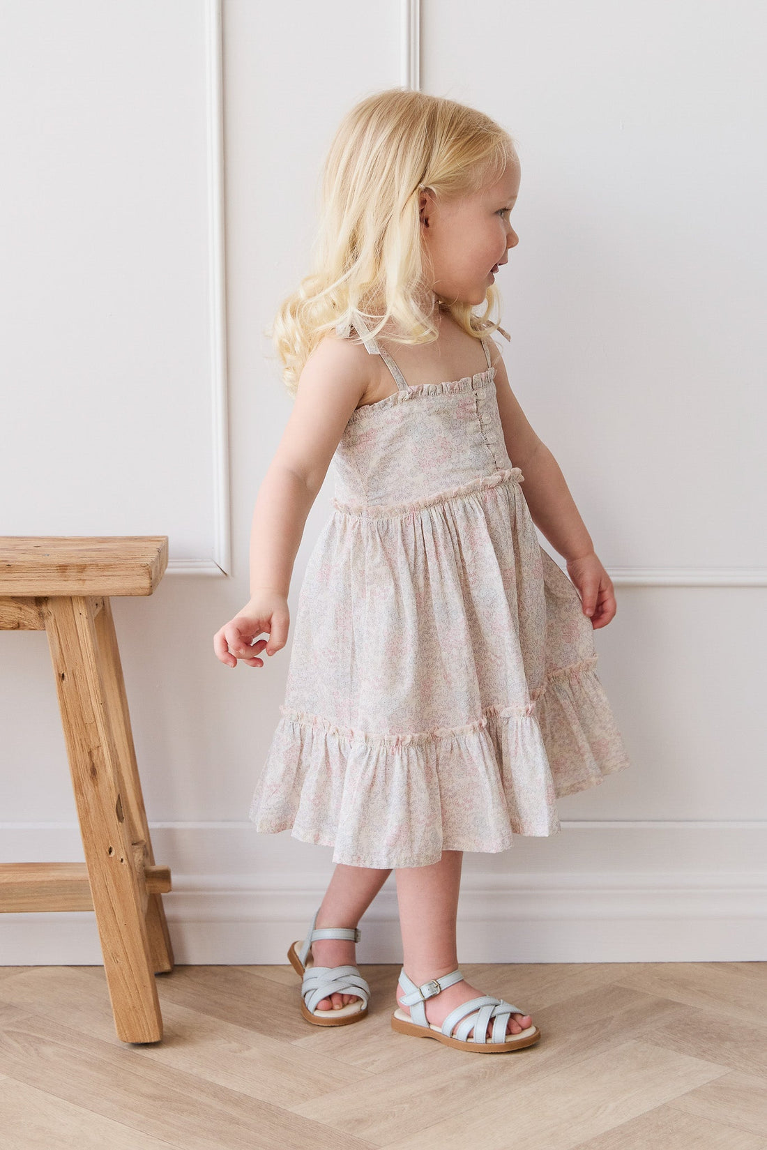Organic Cotton Stella Dress - Azra Slightly Pink Childrens Dress from Jamie Kay Australia