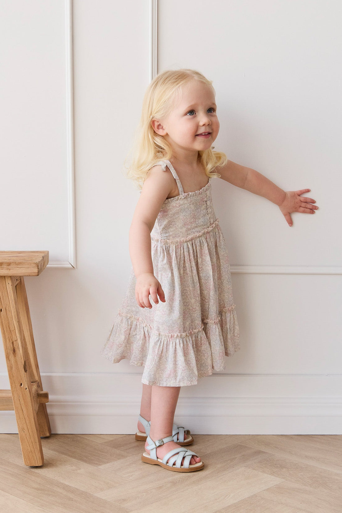 Organic Cotton Stella Dress - Azra Slightly Pink Childrens Dress from Jamie Kay Australia