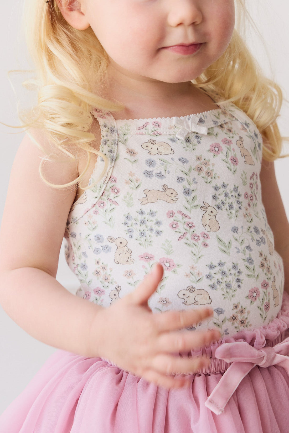Organic Cotton Singlet - Penny's Egg Hunt Parisian Pink Childrens Singlet from Jamie Kay Australia