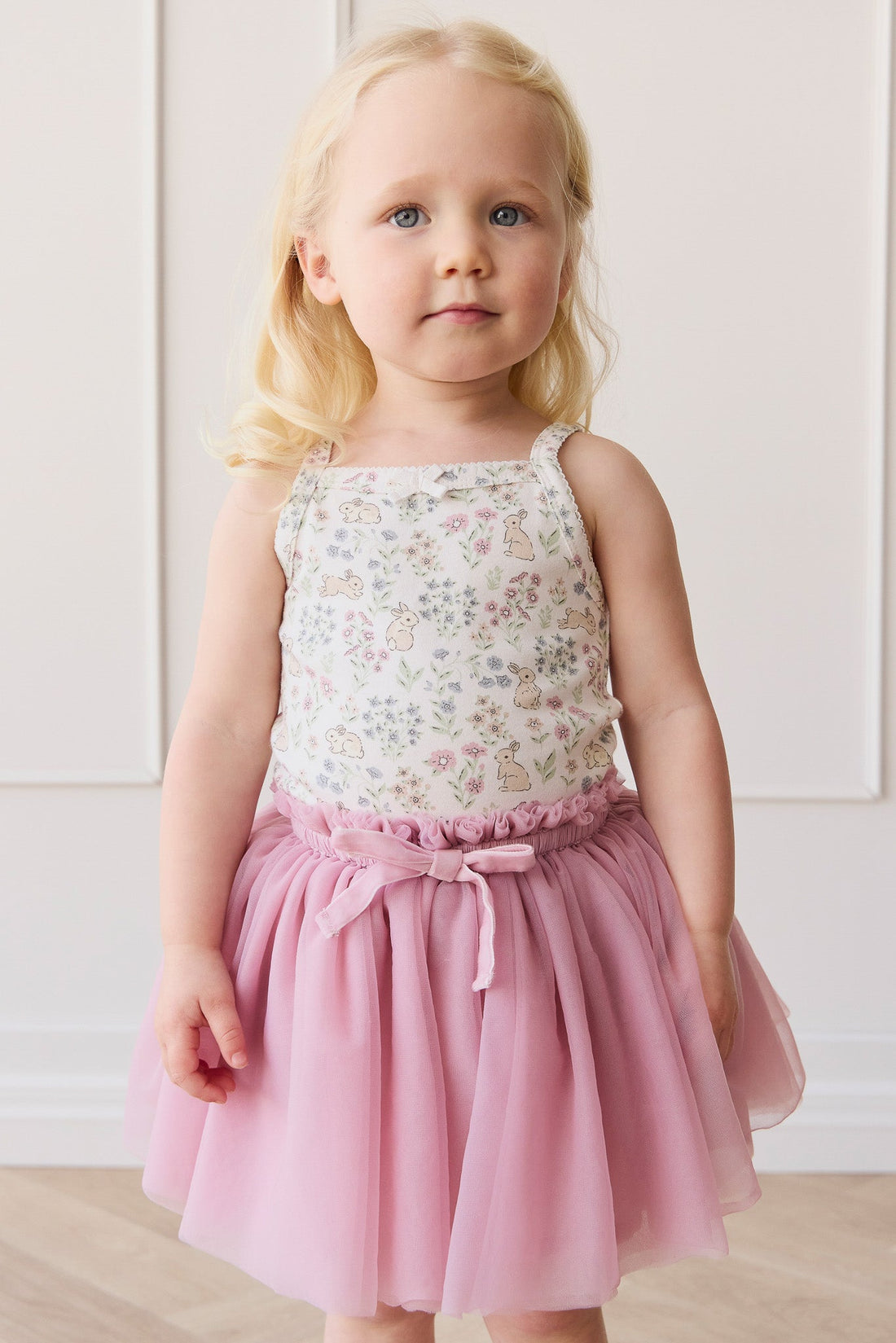 Organic Cotton Singlet - Penny's Egg Hunt Parisian Pink Childrens Singlet from Jamie Kay Australia