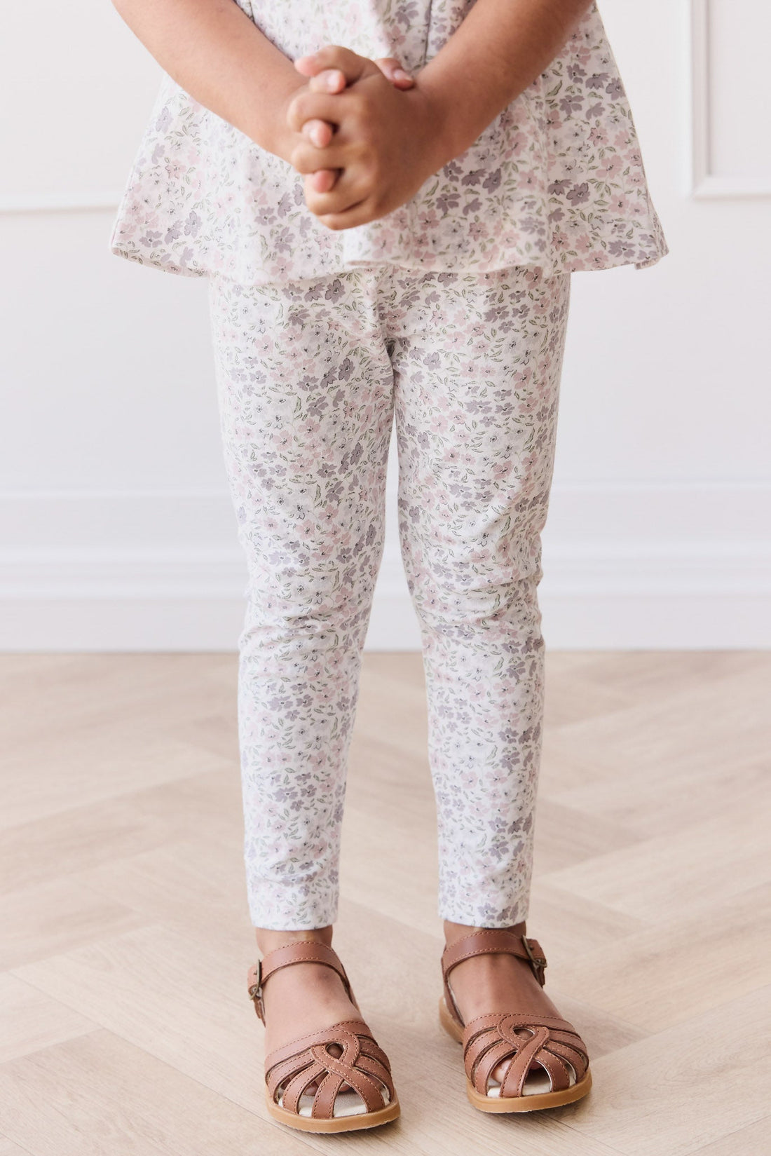 Organic Cotton Everyday Legging - Fifi Lilac Childrens Legging from Jamie Kay Australia