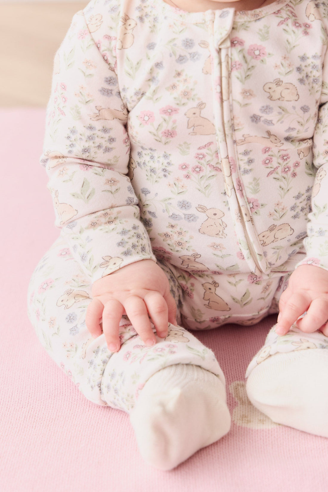 Organic Cotton Frankie Onepiece - Penny's Egg Hunt Parisian Pink Childrens Onepiece from Jamie Kay Australia