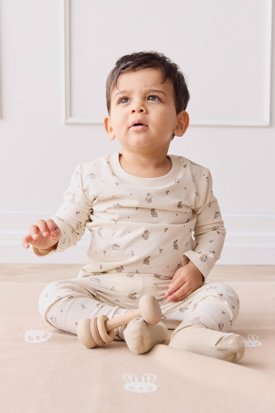 Organic Cotton Avis Long Sleeve Pyjama Set - Hoppy Days Childrens Pyjama from Jamie Kay Australia