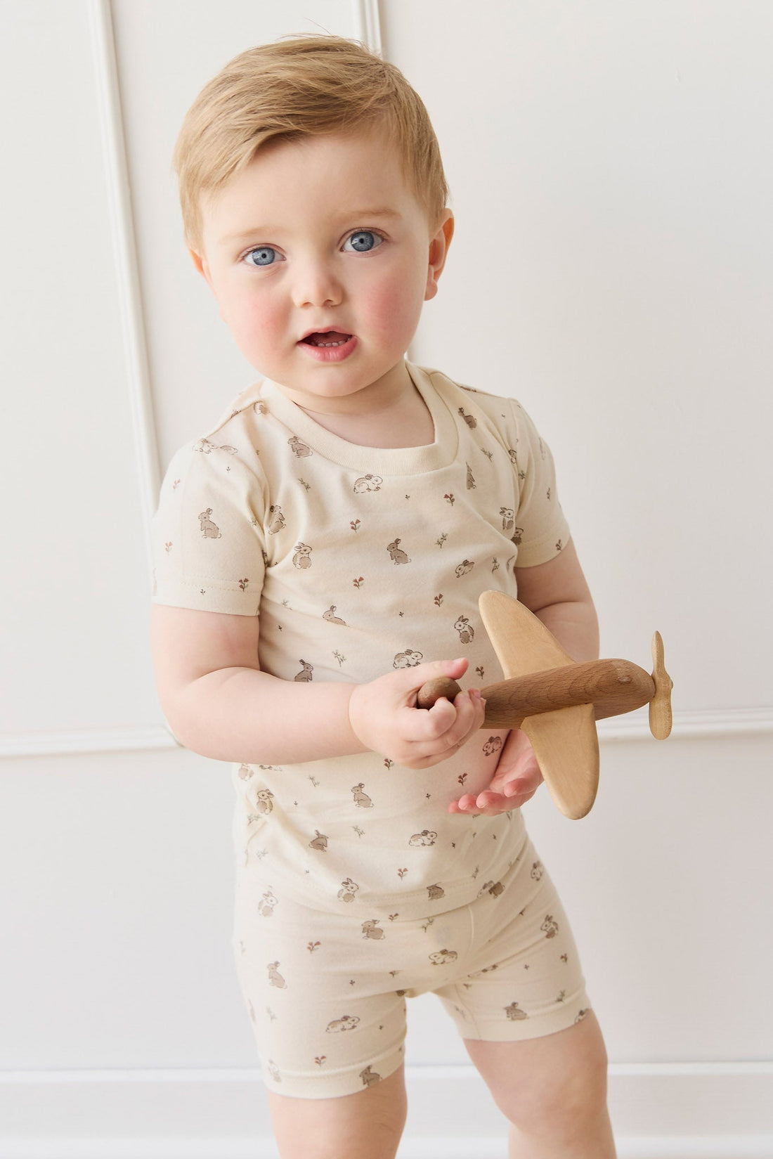 Organic Cotton Skye Short Sleeve Pyjama Set - Hoppy Days Childrens Pyjama from Jamie Kay Australia