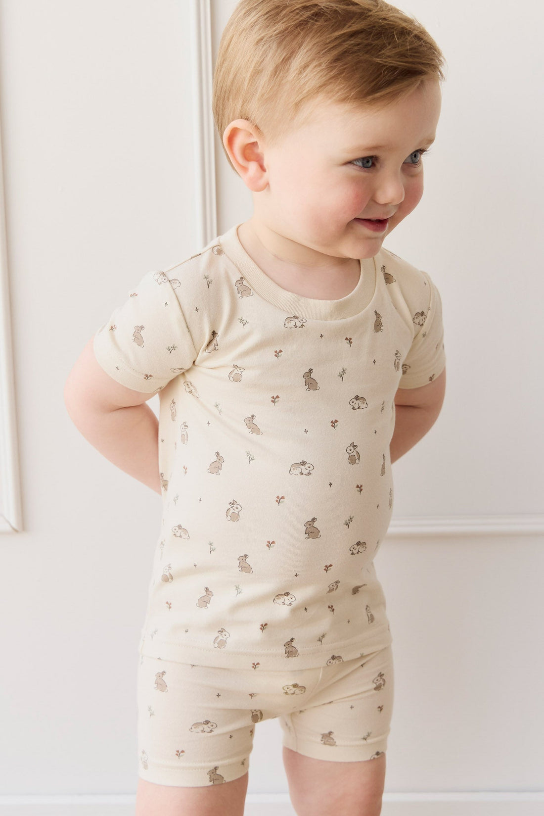 Organic Cotton Skye Short Sleeve Pyjama Set - Hoppy Days Childrens Pyjama from Jamie Kay Australia