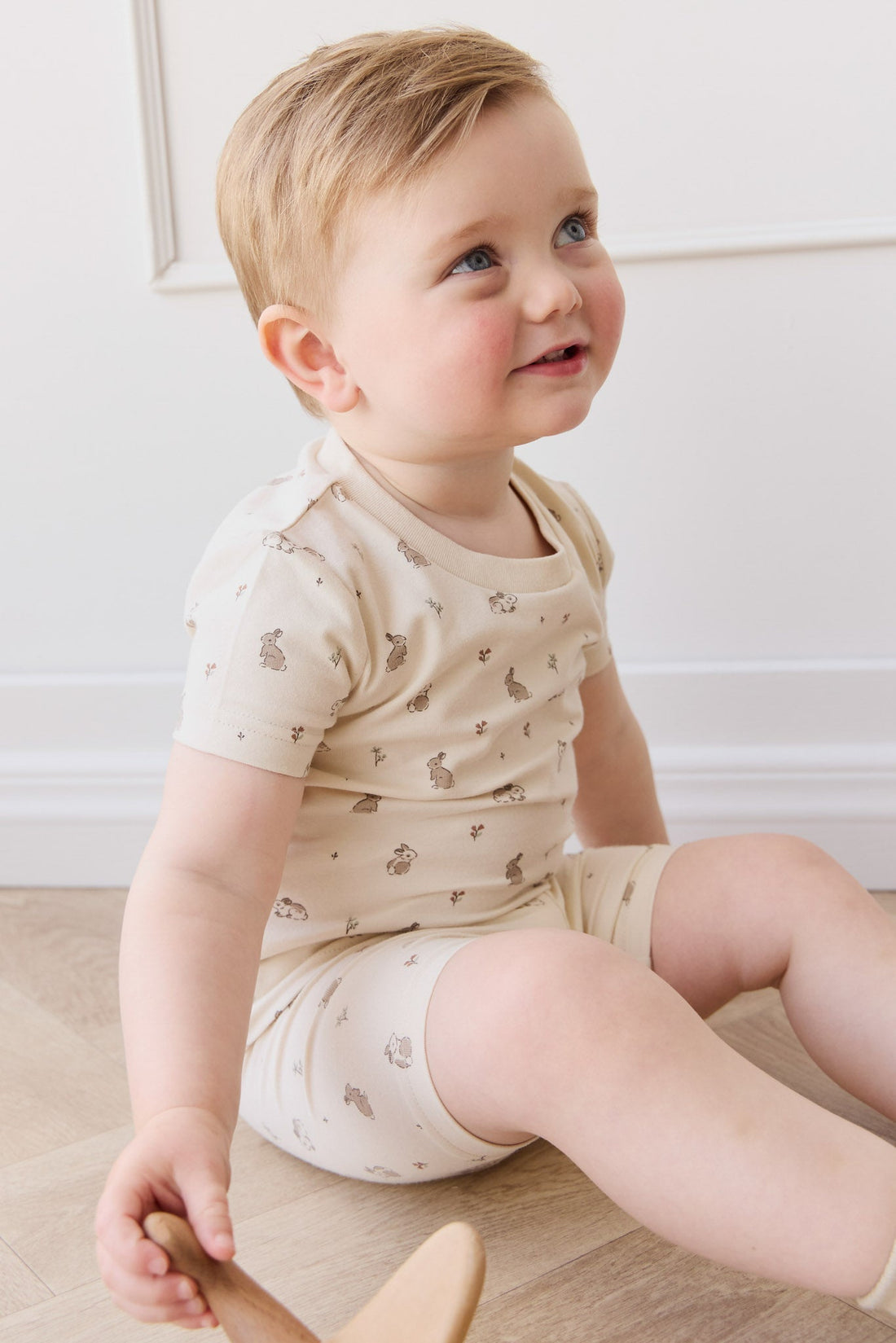 Organic Cotton Skye Short Sleeve Pyjama Set - Hoppy Days Childrens Pyjama from Jamie Kay Australia