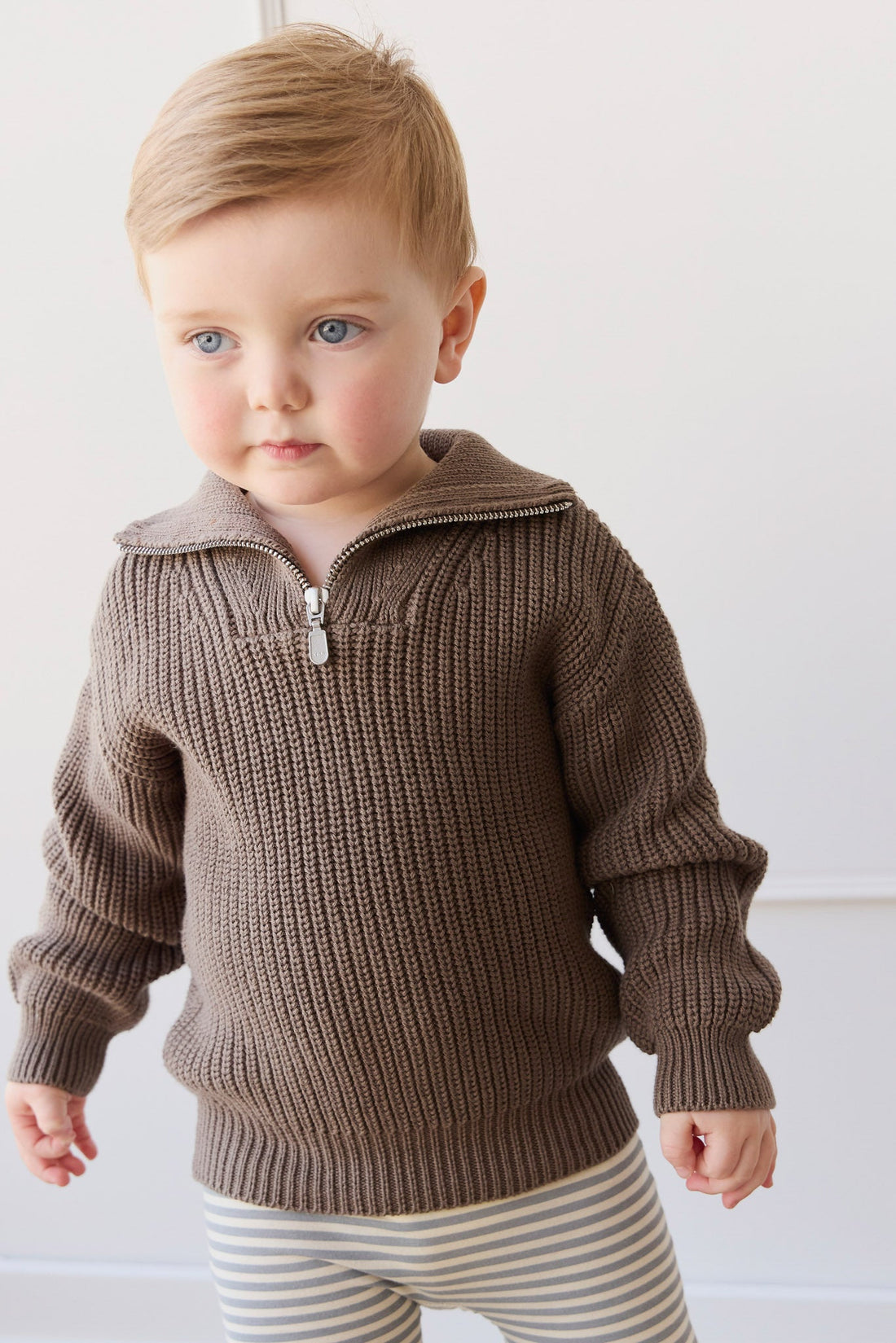Nicholas Half Zip Jumper - Iroke Childrens Jumper from Jamie Kay Australia