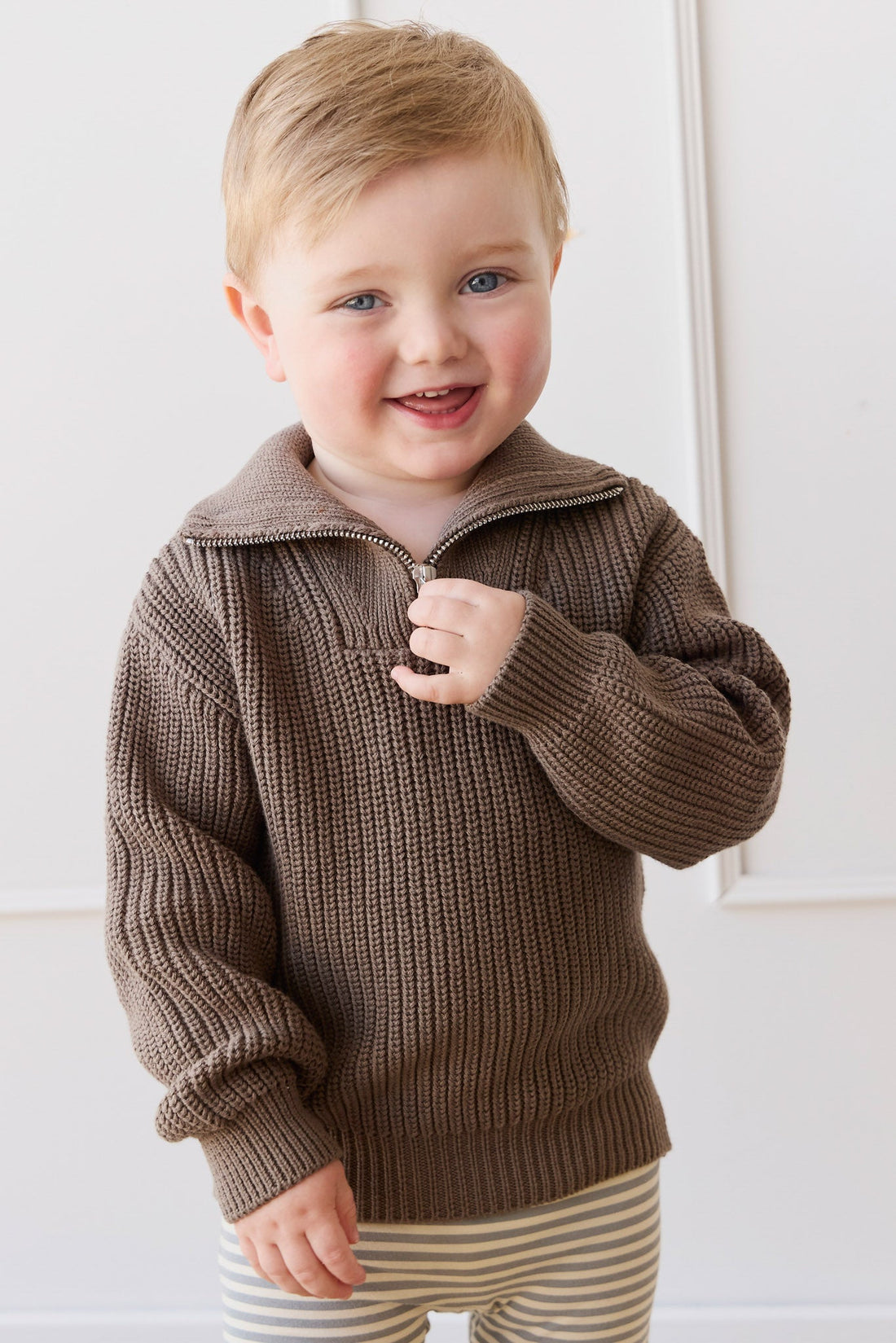 Nicholas Half Zip Jumper - Iroke Childrens Jumper from Jamie Kay Australia