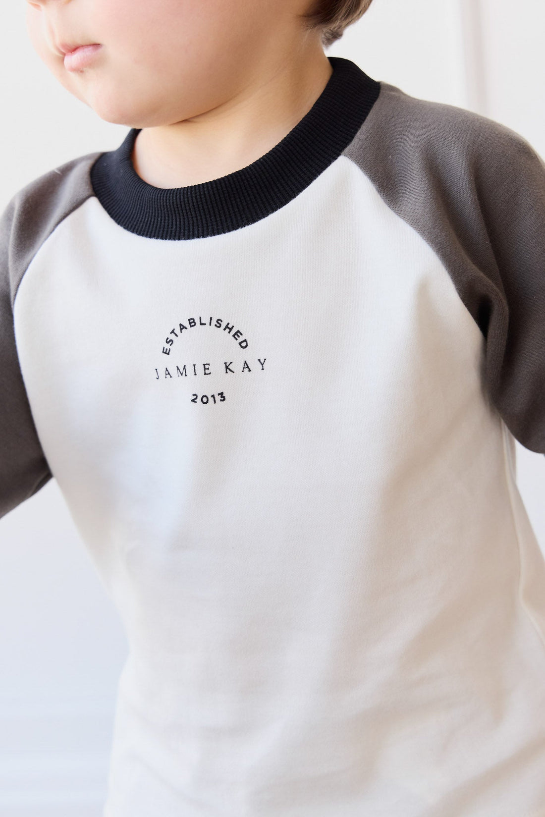 Pima Cotton Dax Tee - Parchment/Pinecone JK Established Childrens Top from Jamie Kay Australia
