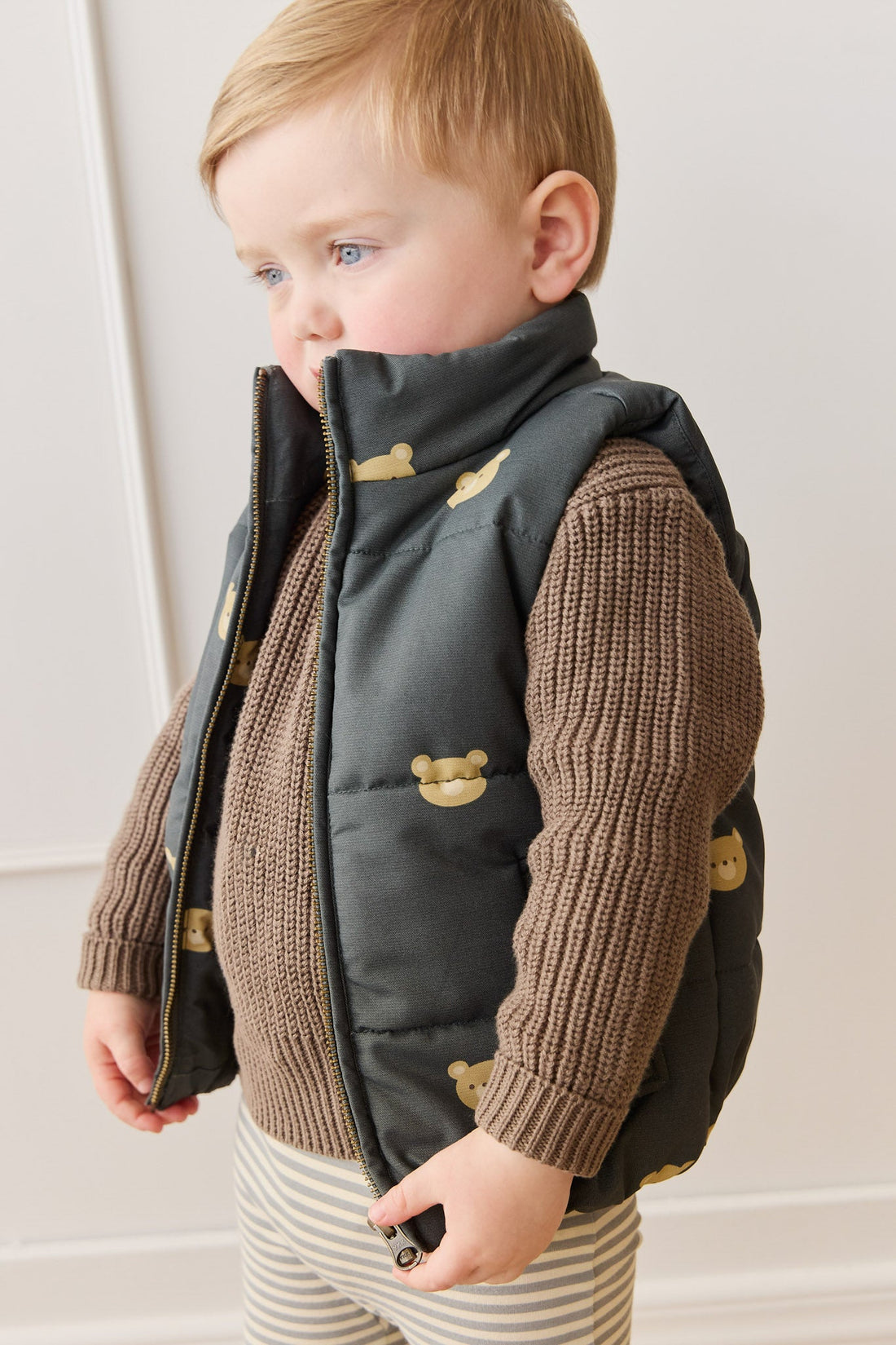 Rudi Puffer Vest - Bobbie Bears Shadow Childrens Jacket from Jamie Kay Australia