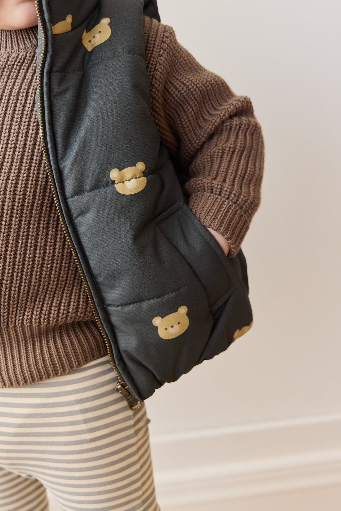 Rudi Puffer Vest - Bobbie Bears Shadow Childrens Jacket from Jamie Kay Australia
