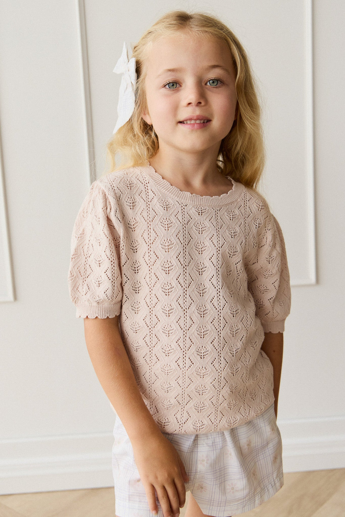 Mila Knitted Top - Dainty Pink Childrens Top from Jamie Kay Australia