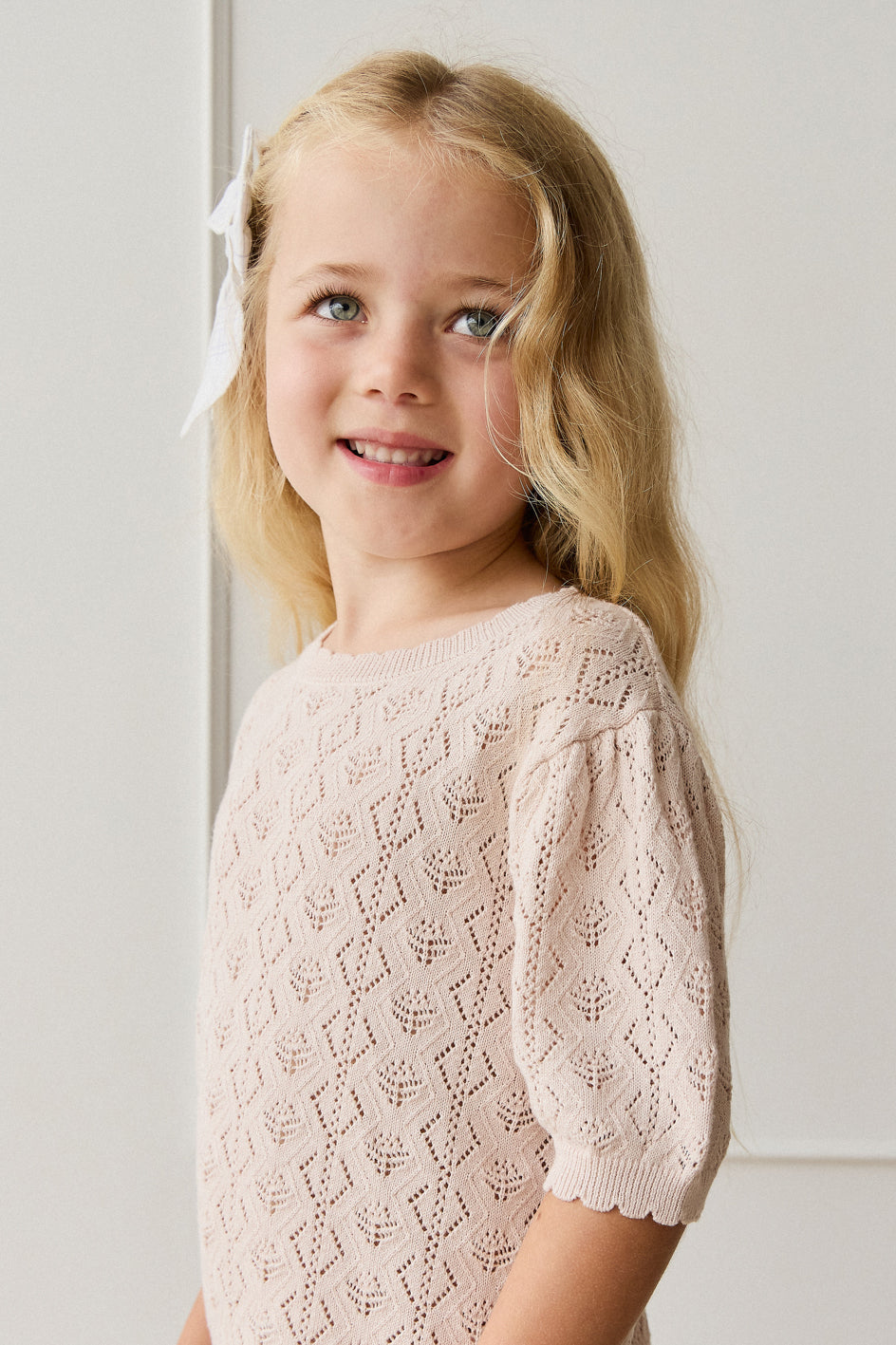 Mila Knitted Top - Dainty Pink Childrens Top from Jamie Kay Australia