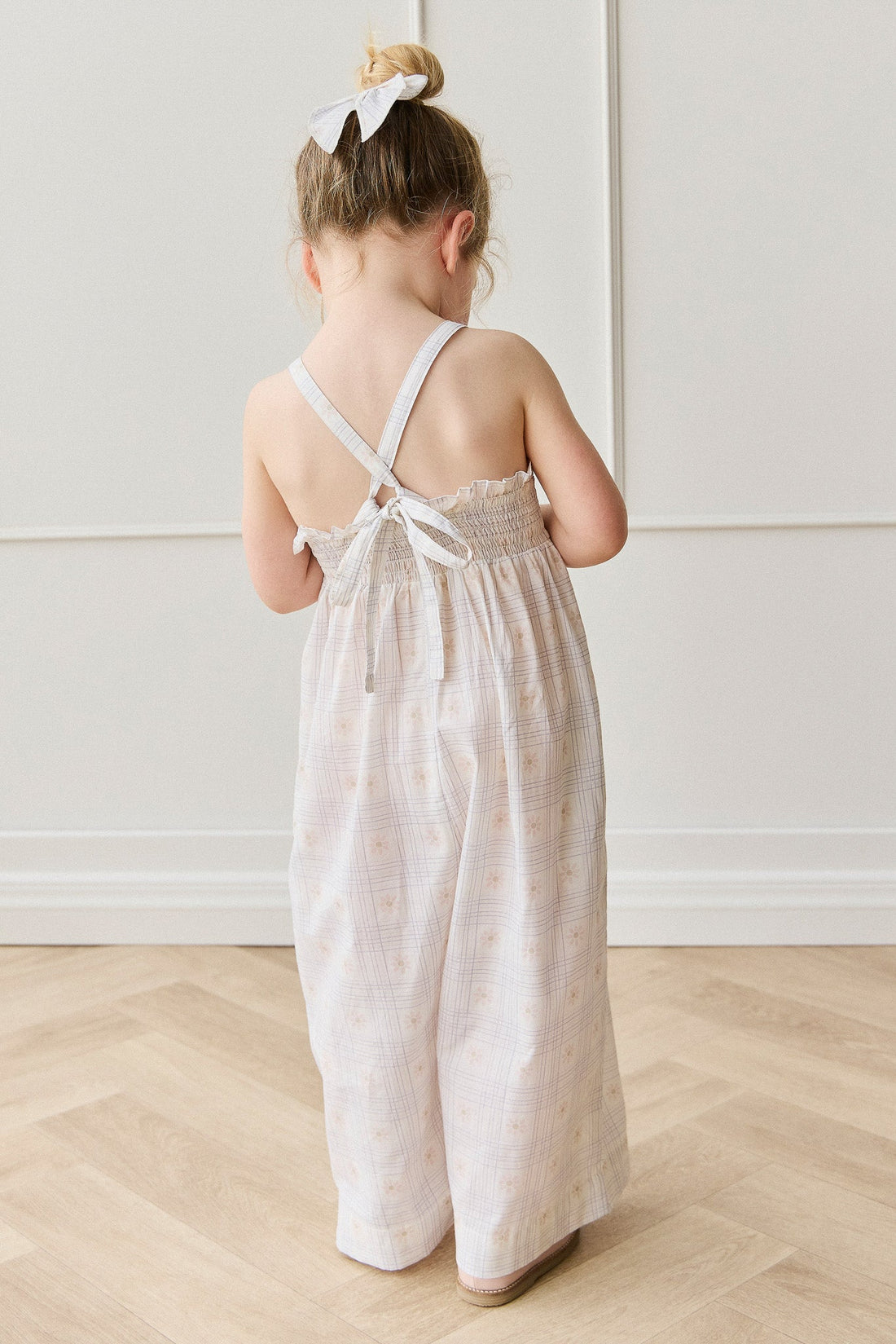 Organic Cotton Arabella Jumpsuit - Marguerite Egret Childrens Jumpsuit from Jamie Kay Australia