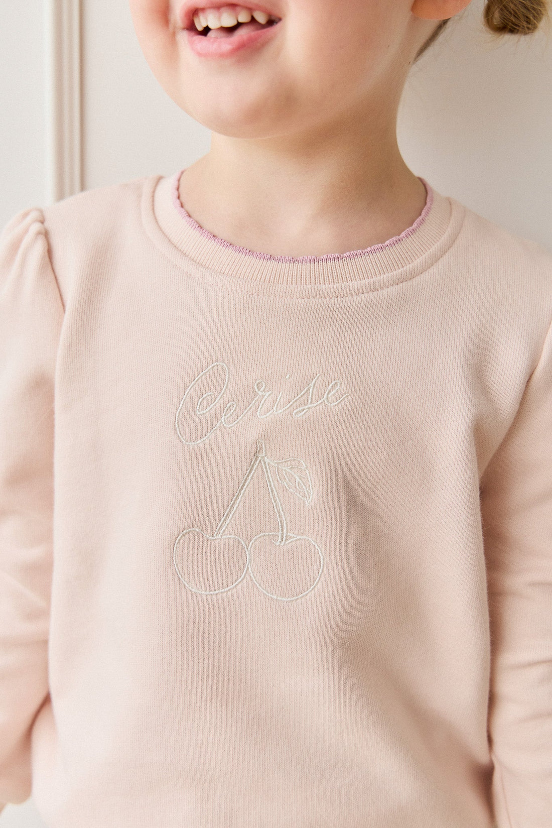 Organic Cotton Monroe Sweatshirt - Morganite Cerise Childrens Top from Jamie Kay Australia
