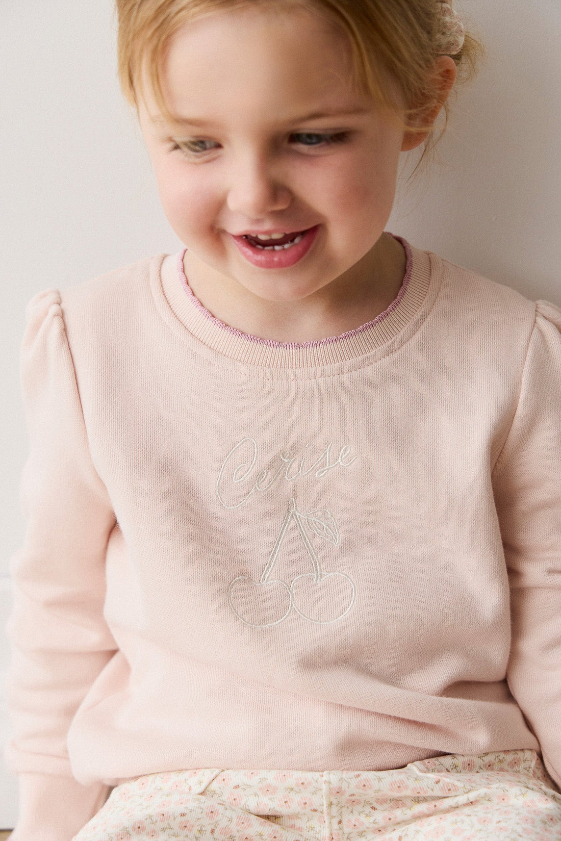Organic Cotton Monroe Sweatshirt - Morganite Cerise Childrens Top from Jamie Kay Australia