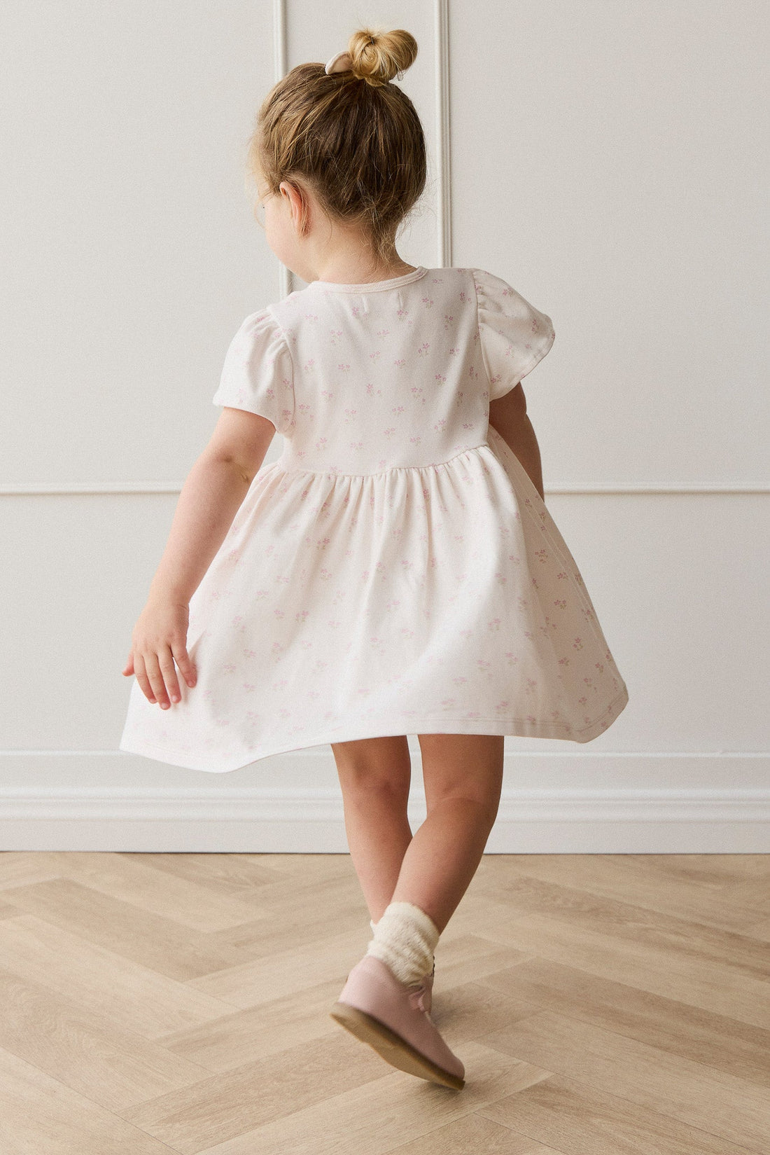 Organic Cotton Dahlia Dress - Pauline Pink Childrens Dress from Jamie Kay Australia