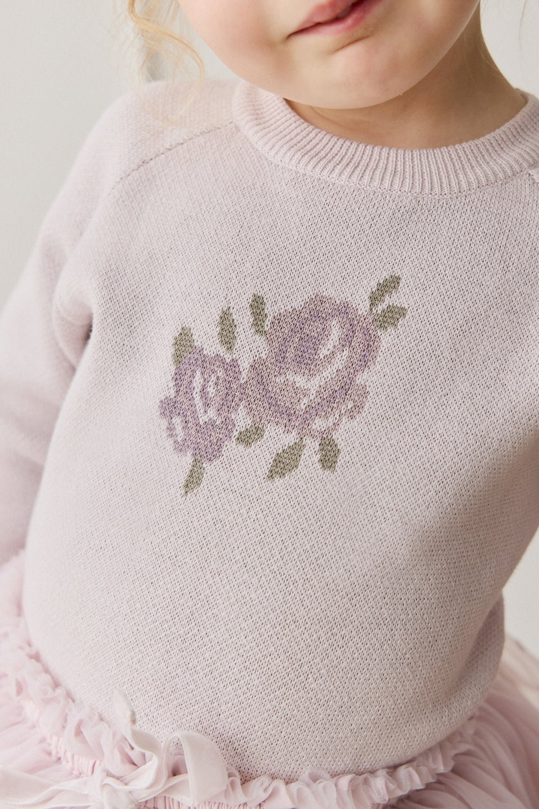 Lillian Jumper - Jacquard Gray Lilac Childrens Jumper from Jamie Kay Australia