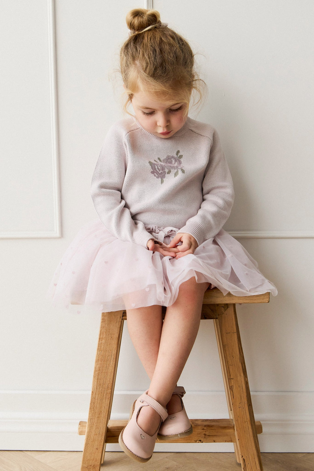 Lillian Jumper - Jacquard Gray Lilac Childrens Jumper from Jamie Kay Australia